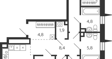 3-к. квартира, 98&nbsp;м²
