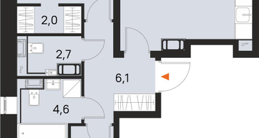 2-к. квартира, 65&nbsp;м²