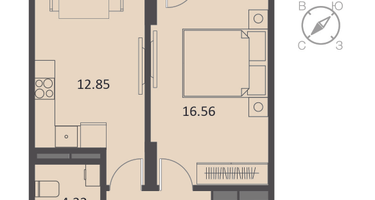 1-к. квартира, 42&nbsp;м²
