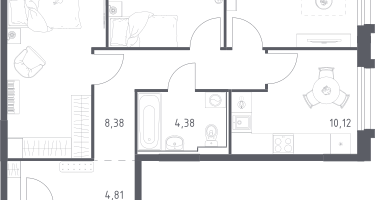3-к. квартира, 68&nbsp;м²