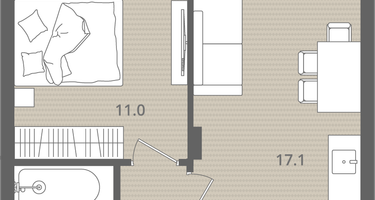 1-к. квартира, 37&nbsp;м²