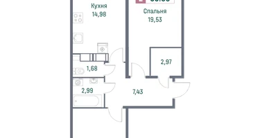 2-к. квартира, 65&nbsp;м²