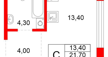 Студия, 21&nbsp;м²