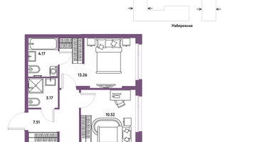 3-к. квартира, 63 м²