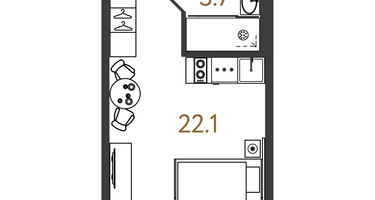 Студия, 25&nbsp;м²