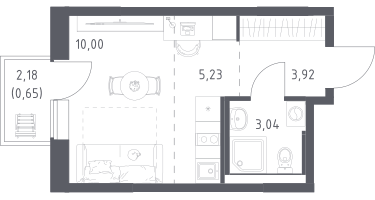 1-к. квартира, 22&nbsp;м²