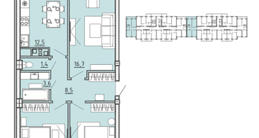 3-к. квартира, 73&nbsp;м²