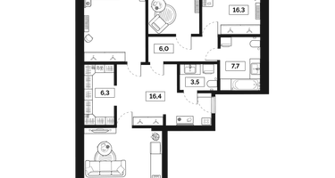 3-к. квартира, 118&nbsp;м²