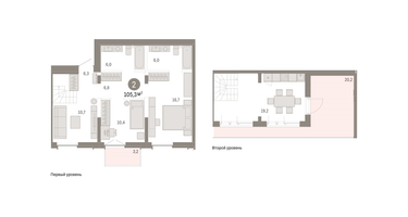 2-к. квартира, 106 м²