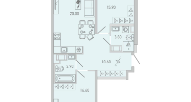2-к. квартира, 72&nbsp;м²