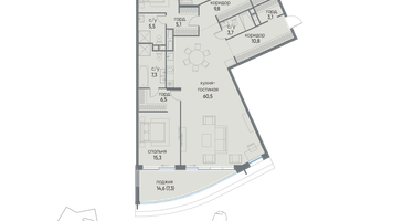 4-к. квартира, 177&nbsp;м²