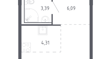 Студия, 24&nbsp;м²