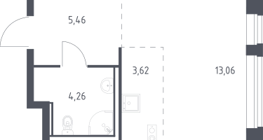 Студия, 26&nbsp;м²