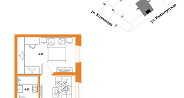 1-к. квартира, 38&nbsp;м²