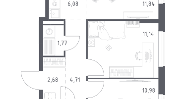 Студия, 53&nbsp;м²