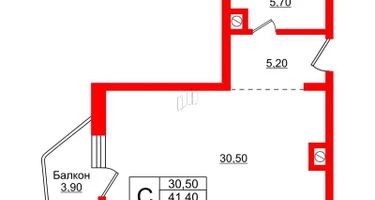 Студия, 45 м²
