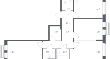 3-к. квартира, 76&nbsp;м²