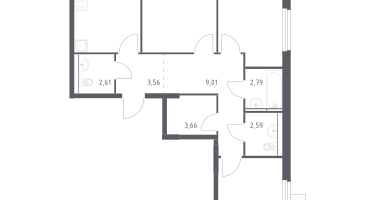 3-комнатная квартира, 78&nbsp;м²