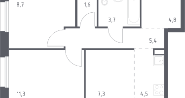 Студия, 47&nbsp;м²