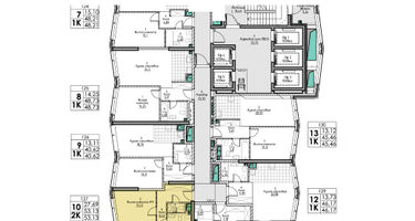 2-к. квартира, 53 м²