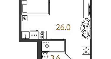 Студия, 29 м²