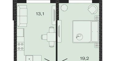 1-к. квартира, 40&nbsp;м²