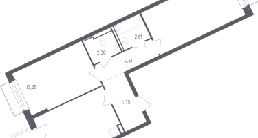 2-к. квартира, 57&nbsp;м²