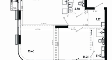 2-к. квартира, 69 м²