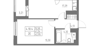 Студия, 42&nbsp;м²