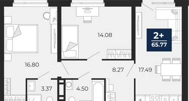 2-к. квартира, 64&nbsp;м²