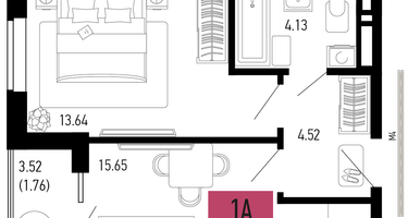 1-к. квартира, 39&nbsp;м²