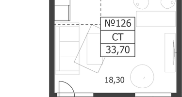 Студия, 33&nbsp;м²