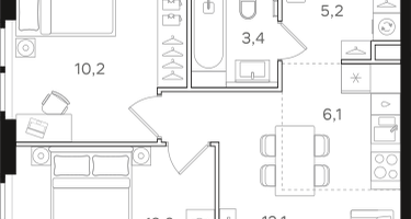 2-к. квартира, 49&nbsp;м²