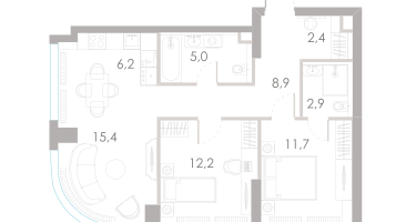 3-к. квартира, 64&nbsp;м²