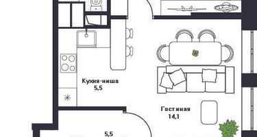 3-к. квартира, 54&nbsp;м²