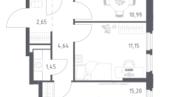 2-к. квартира, 50&nbsp;м²