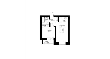 1-к. квартира, 43,9&nbsp;м²