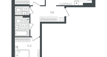 2-к. квартира, 60&nbsp;м²