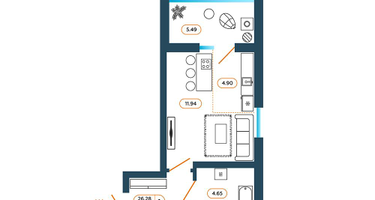 Студия, 31&nbsp;м²