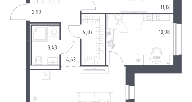 Студия, 68&nbsp;м²
