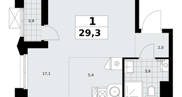 Студия, 29 м²