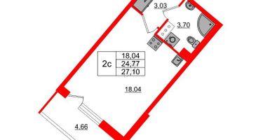 Студия, 24&nbsp;м²