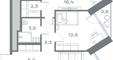 2-к. квартира, 67&nbsp;м²