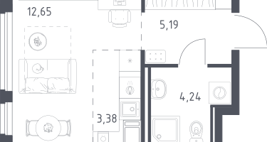 Студия, 25&nbsp;м²