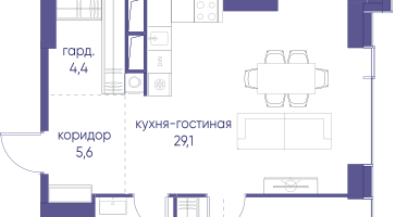 2-к. квартира, 88&nbsp;м²