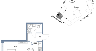 Студия, 28&nbsp;м²
