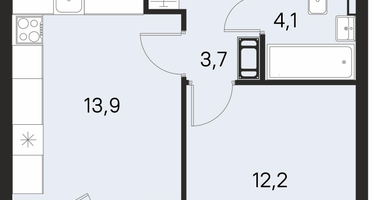 1-к. квартира, 35&nbsp;м²