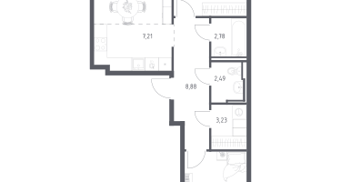 Студия, 62&nbsp;м²