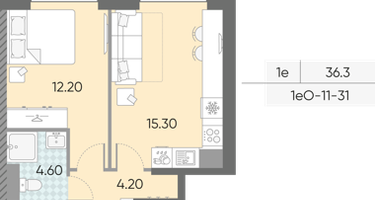 Студия, 36&nbsp;м²