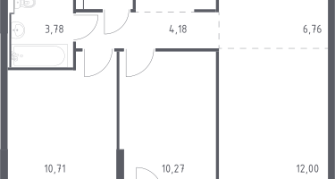 Студия, 52&nbsp;м²